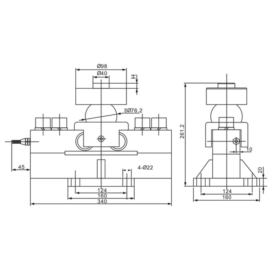 [:ru]Чертеж тензометрического датчика Keli QS-A [:en]Drawing of load cell Keli QS-A [:ua]Креслення тензометричного датчика Keli QS-A[:]