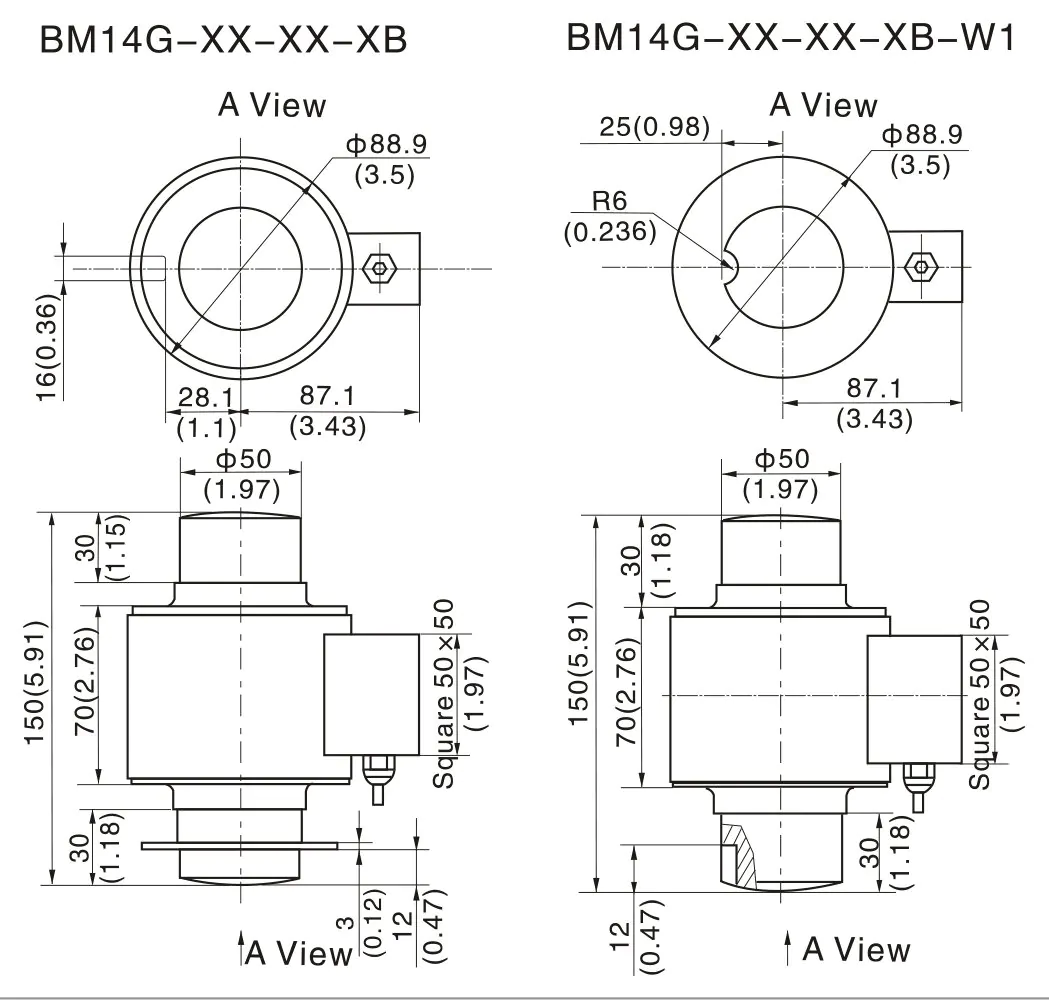 [:ru]Чертеж тензометрического датчика Zemic BM14G [:en]Drawing of load cell Zemic BM14G [:ua]Креслення тензометричного датчика Zemic BM14G[:]